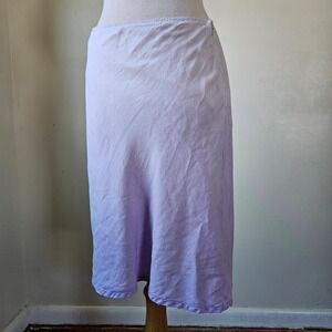 Vtg Y2K GAP Linen Cotton Skirt Purple‎ Lavender White Ombre Beads 10